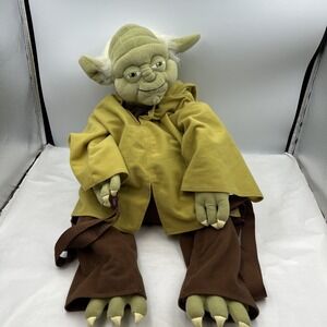 RARE Disney Parks Star Wars Yoda Backpack Buddies Plush 24" EUC